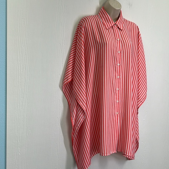 Tommy Bahama - Bright Fun Stripe Button Down Flowy Blouse Size Onesize - Picture 3 of 8